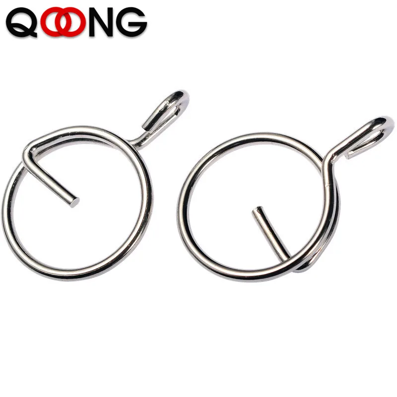 

QOONG 2020 10pcs New 304 Stainless Steel EDC Hooks Quick Release Key Ring Tools To Protect Nails Practical Key Chain Holder Q08