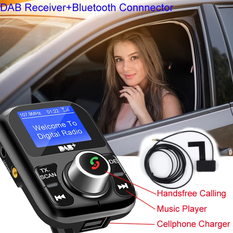 DAB автомобильный радиоприемник цифровой Rereiver DAB+ антенна в автомобиль Voiture автомобильный адаптер fm-приемник модуль