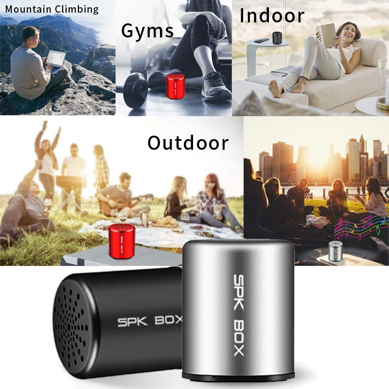 SPK BOX 2 упаковки TWS Система беспроводные Bluetooth колонки металлические портативные мини стерео звук громкоговоритель MP3 музыка воспроизведение микрофон 3 Вт