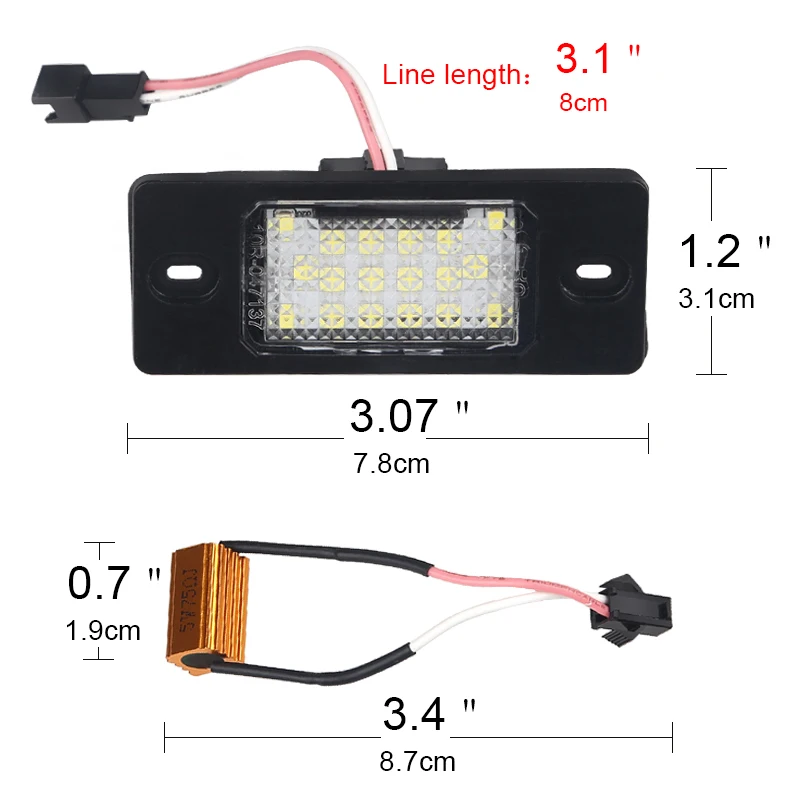 2 шт. 12 В 3 Вт Canbus 18SMD светодиодный номерной знак белый для VW Porsche Cayenne Touareg Tiguan Golf 5 5D