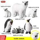 Фигурки героев семьи Oenux, 6 шт., Арктический Южный полюс, Имитация животных, пингвинов, полярный медведь, фигурка модели из ПВХ, милая детская игрушка