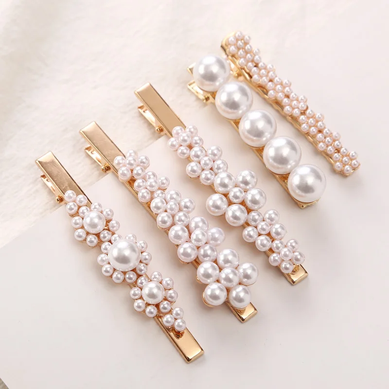 Женская заколка для волос с жемчугом элегантная Заколка пряжка из