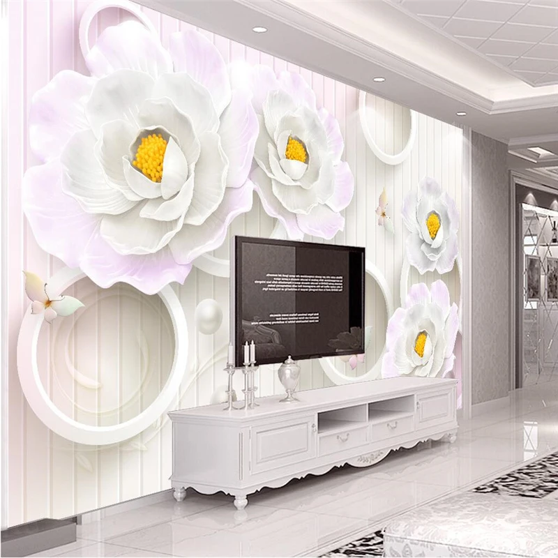 Обои на заказ фрески любой размер фото 3D Мраморная Роза узор гостиная спальня