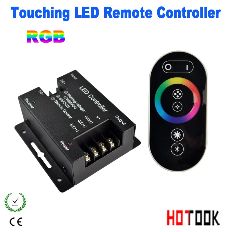 DC 12 24V PWM беспроводной RGB LED контроллер с сенсорным пультом дистанционного