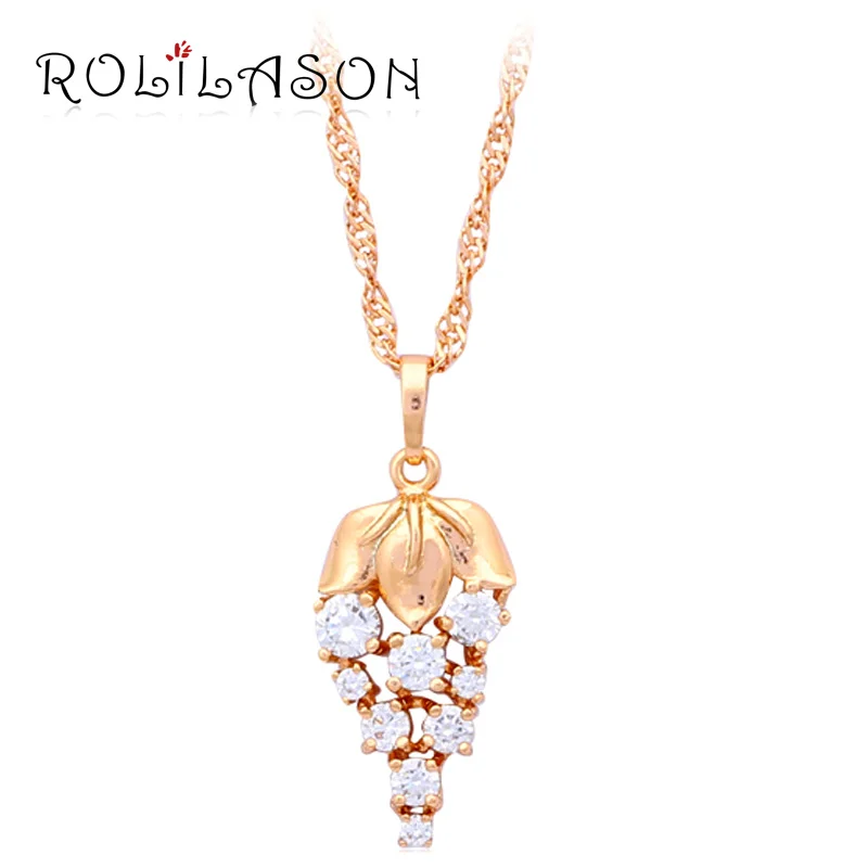 Симпатичные Кукуруза дизайн сверкающие Цепочки и ожерелья желтое золото тон