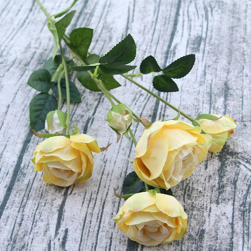 IB Искусственные розы цветок 1 букет 6 головок Свадебный невесты Вечерние домашний