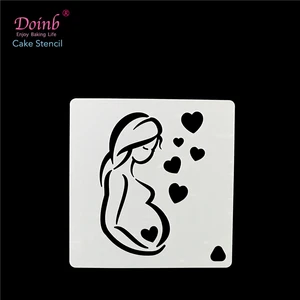 Сделай Сам надпись любовь сердце день матери пластиковая трафаретная накладка спрей цветок торт плесень Strew Duster Кекс Украшение инструмент для выпечки формы FQ4137