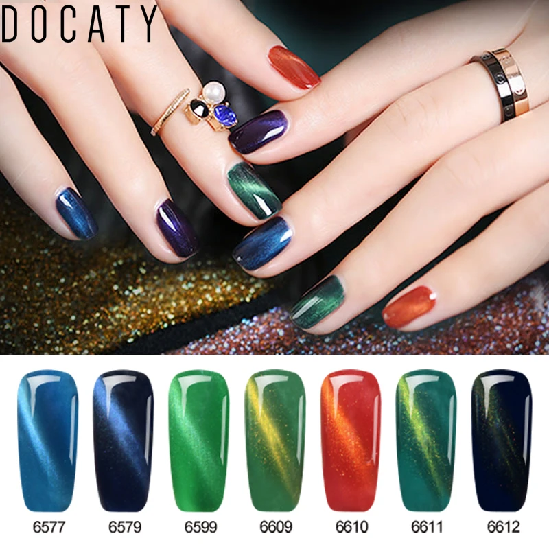 Docaty кошачий глаз ногти 8 мл УФ гель для ногтей Лаки полуперманентные гибридные