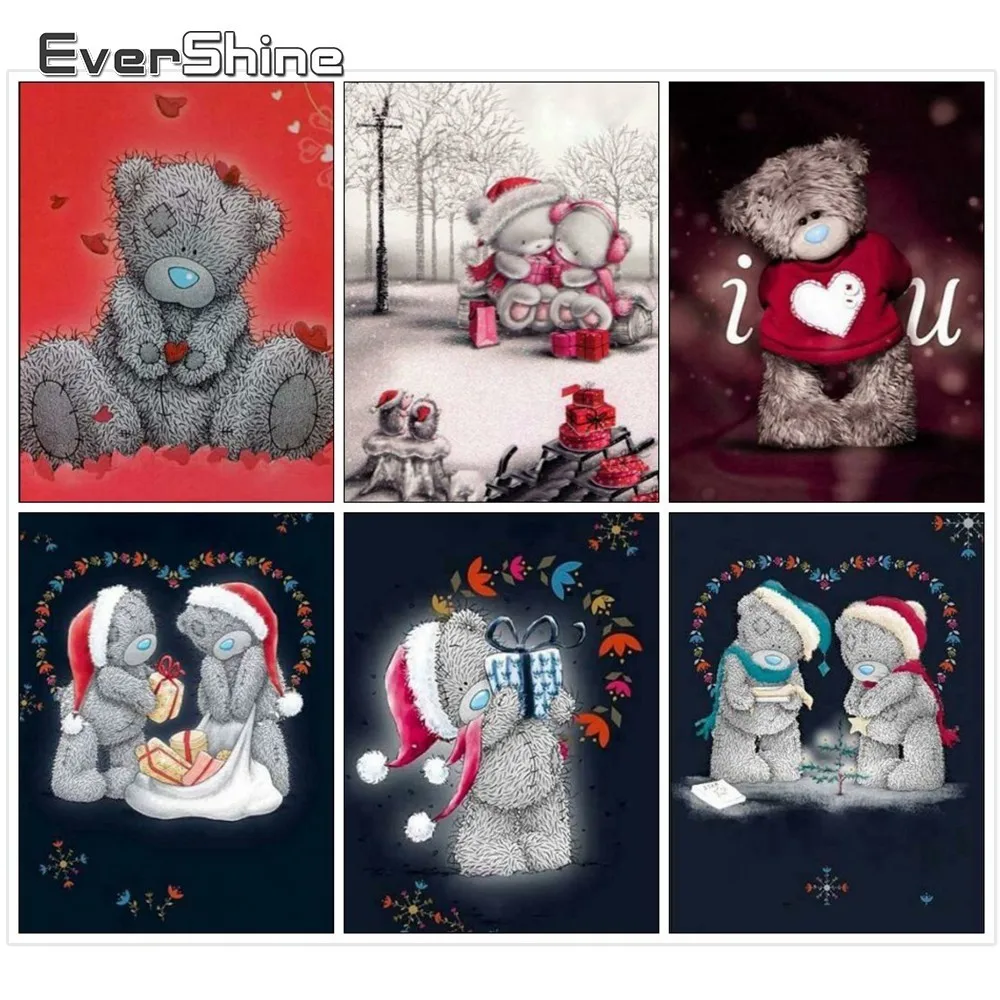Evershine DIY Алмаз Вышивка Мультфильм алмаз живопись полный квадратный медведь