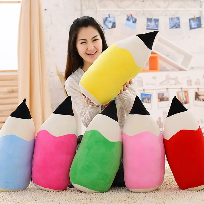 

50cm creative colorful pencil sleeping pillow plush toy soft lunch break pillows doll girlfriend Valentine's Day gift 6 colors
