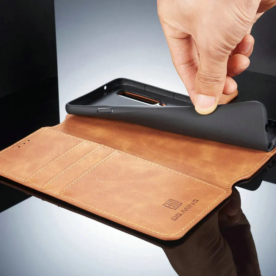 Винтажный кожаный чехол DG.MING с откидной крышкой для Samsung Galaxy A920 A9 2018 в стиле ретро