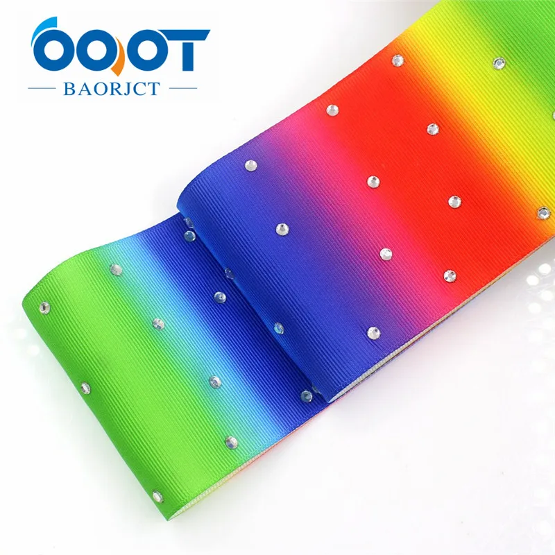 G-18510-178 OOOT BAORJCT G-18510-178, 5 ярдов 75 мм Радуга палку дрель полушерстяной лентой Свадебные аксессуары DIY Материал День святого Валентина - Цвет: G-18510-178