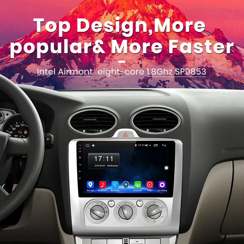 Junsun V1pro 4G+ 64G CarPlay Android 9,0 DSP для ford focus 2 Mk2 2004-2011 Автомобильный Радио Мультимедиа Видео плеер навигация gps 2din