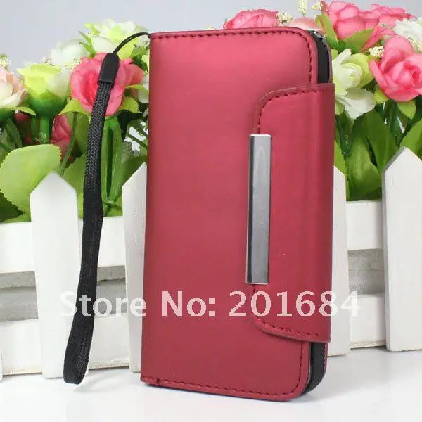 New Fashion Wallet-type Leather Case Cover For iPhone 5 5th 50pcs/lot |