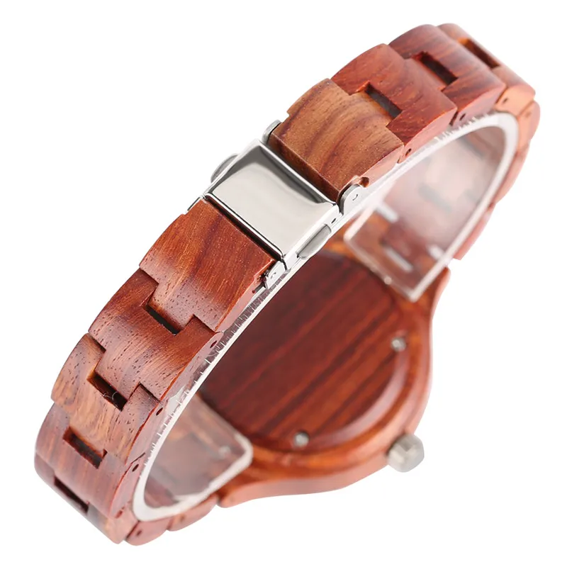 

Creative Wooden Watch Women Fashion Analog Quartz Wristwatch Casual Sandalwood Dress Watches Handmade Clock Female Luxury Gifts