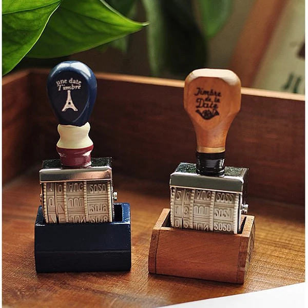 Винтажный деревянный штамп с надписью и датой сделай сам колесо на колесиках