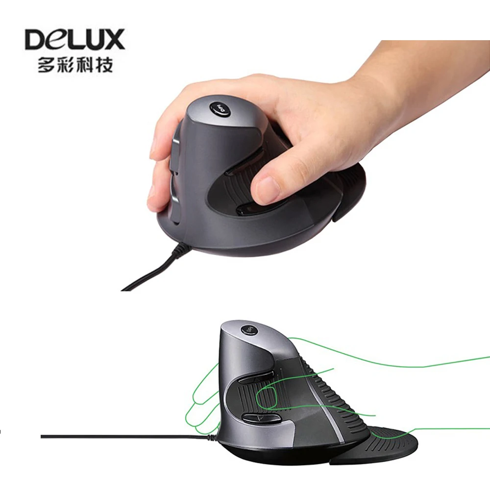 Delux M618XU проводной Эргономичный вертикальный мыши USB Вертикально Лазерной комфорт