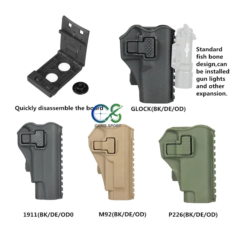 PPT BK загар зеленый кобура для Glock 17 22 23 19 M92 P226 1911 может быть установлен фонарик военный тактический пистолет кобура gs7-0099