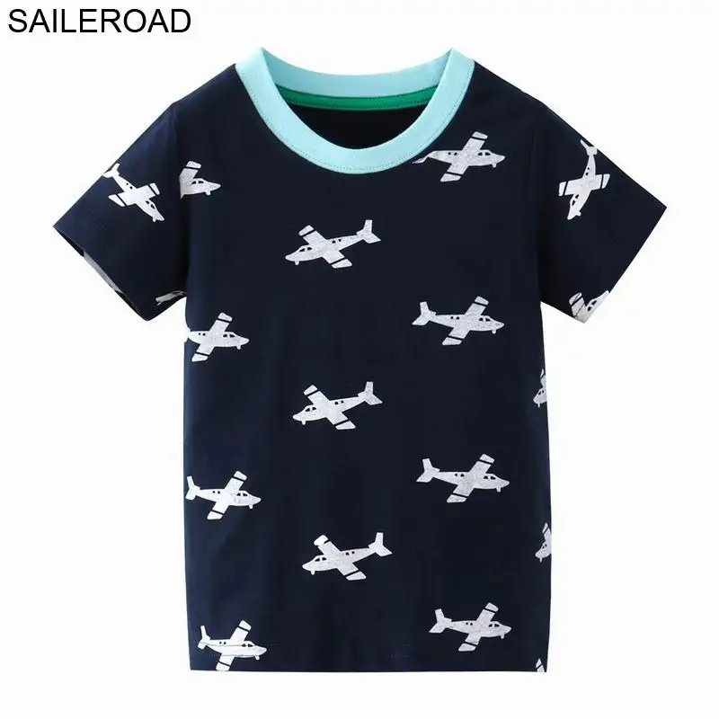 2709 same picture SAILEROAD 7Year Самолет Дети Дети Мальчики Футболка Для Летнего Младенца Новорожденных Девочек Шорты Одежда Хлопок Маленькие Рубашки - Цвет: 2709 same picture