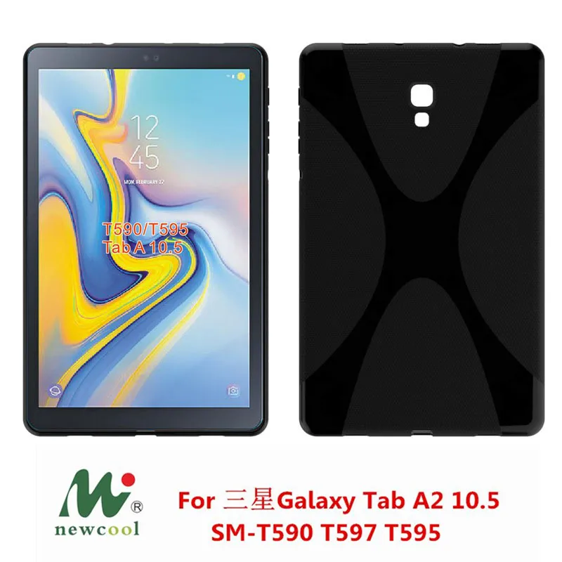 X Мягкие силиконовые формы Задняя накладка чехла из ТПУ для Samsung Galaxy Tab A A2 10 5 &quotT590