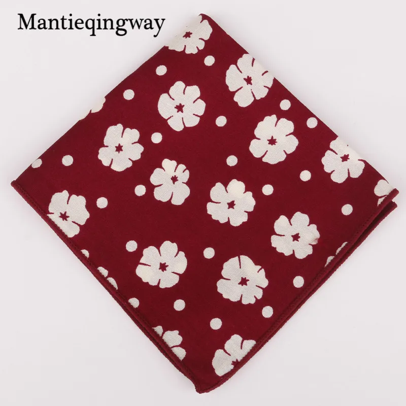 MFJ065 Mantieqingway Новое поступление хлопок цветочный принт Карманный платок мужской строгий деловой Свадебный кармашек квадратные женские носовые платки - Цвет: MFJ065