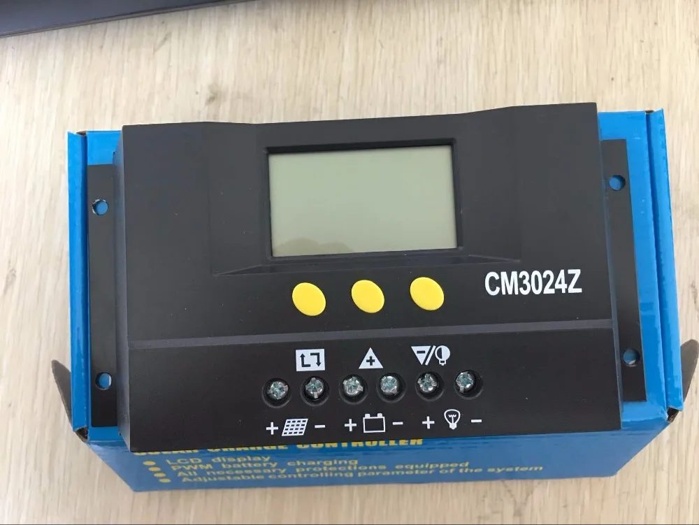 LCD 20A 30A 12В/24В дисплей солнечное зарядное устройство ШИМ контроллер солнечного