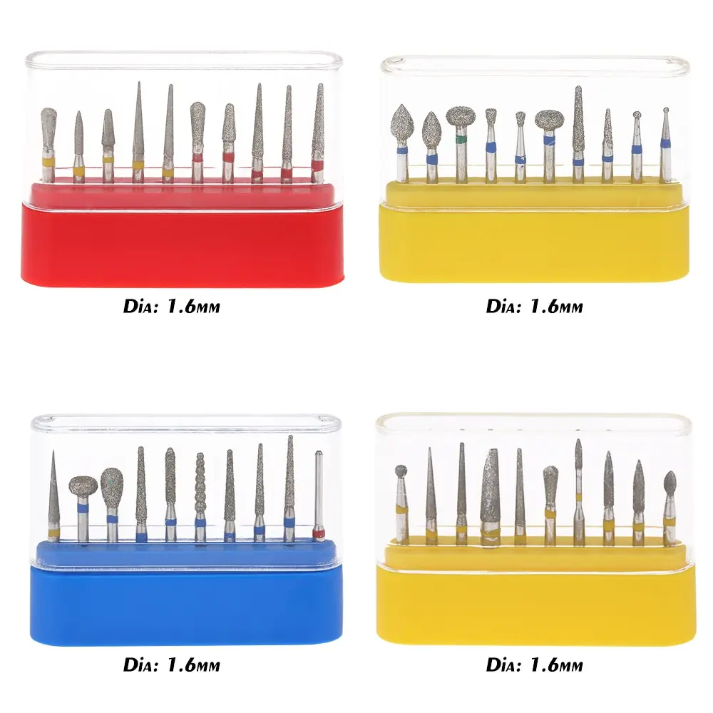 10 Pcs Dental Diamond Drill Bits High Speed Burs Set Teeth Polishing Tooth Preparation Bur Equipment Whitening | Красота и здоровье