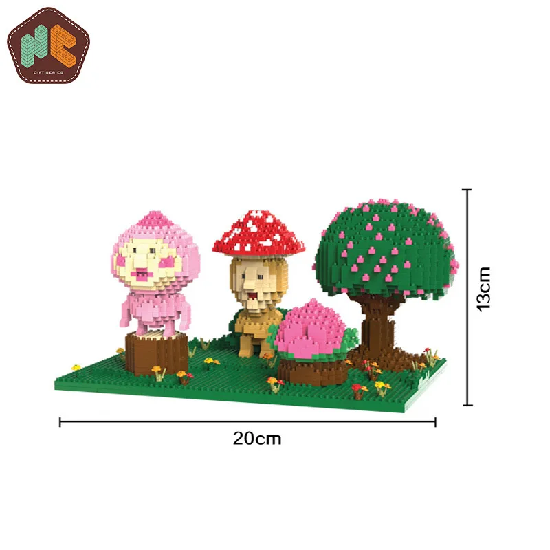 

HC Magic Diamond Building Blocks Bricks Classic Cartoon Monarch Mushroom DIY Anime Creative Blocks Educational Toys for Children