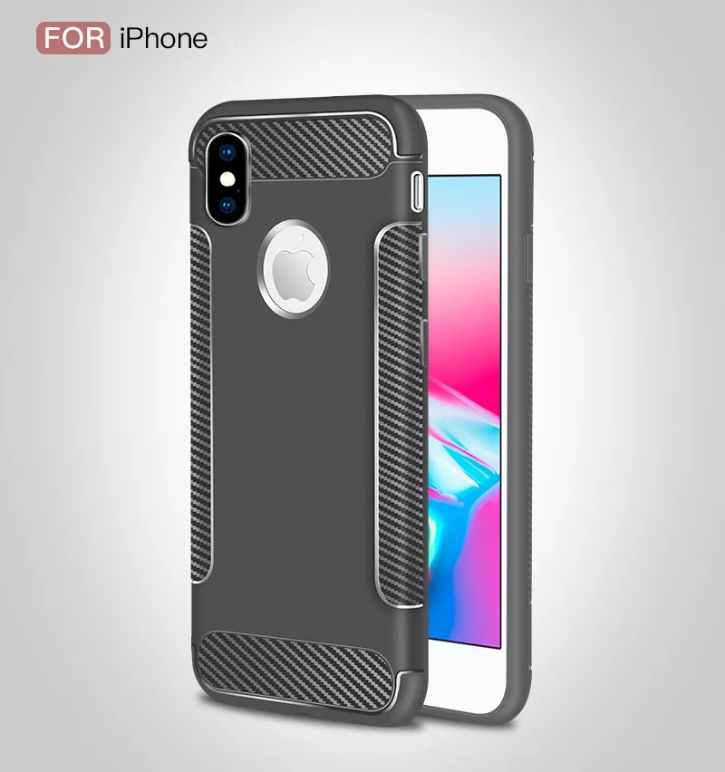 Силиконовый матовый мягкий чехол из углеродного волокна для iphone x xr xs max ТПУ apple 6 s 7