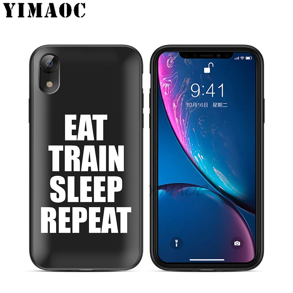 YIMAOC Conquer Gym Gain Бодибилдинг мягкий черный силиконовый чехол из ТПУ для iPhone X или 10 8 7