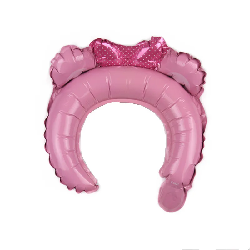 pink Милая мультяшная повязка на голову в виде животного, фольгированный шар с днем рождения, свадьбы, вечеринки, украшения для детских игрушек, детский Декор - Цвет: pink