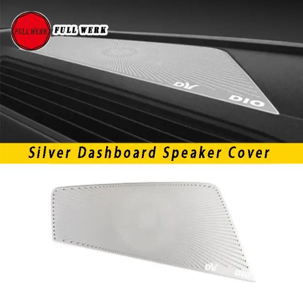 Silver Dashboard Нержавеющая сталь двери автомобиля динамик столб Твиттер Крышка Накладка для Touareg 19 приборной панели динамик пластины украшения стикер интерьера - Название цвета: Silver Dashboard