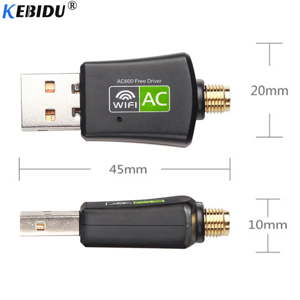 Kebidu 600 Мбит/с USB беспроводной Wi Fi адаптер 2 4 ГГц 5 с антенной двухдиапазонный