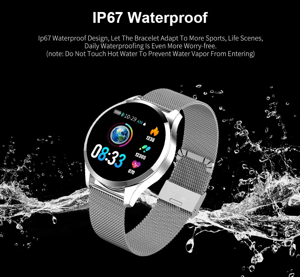 New IP67 Waterproof Smart Watch Heart Rate Blood Pressure HR Sensor Sport Fitness Tracker men Bracelet for iphone Android | Электроника