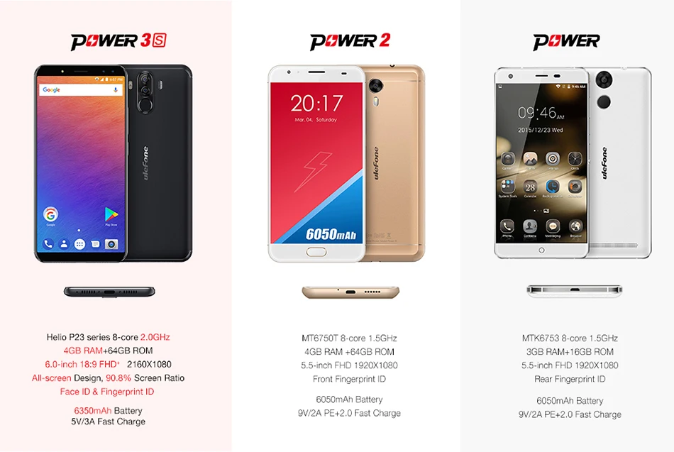 Ulefone мощность 3 S 6," 18:9 полный экран MTK6763 Octa 6380 мАч 4 Гб 64 уход за кожей лица ID четыре камера Android 7,1 мобильный телефон
