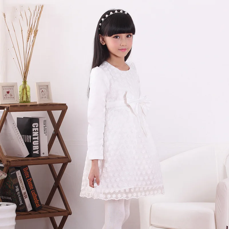 Детское платье для девочек корейское принцессы высокого качества одежда с белым