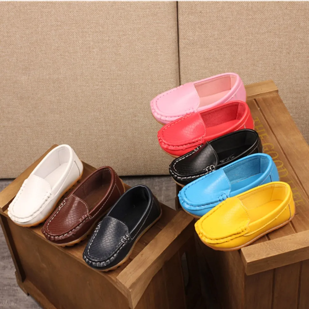 New Children Loafers Shoes Sneakers For Kids Baby Boys Casual Leather Peas Toddler Girls Soft Bottom Comfortable | Детская одежда и