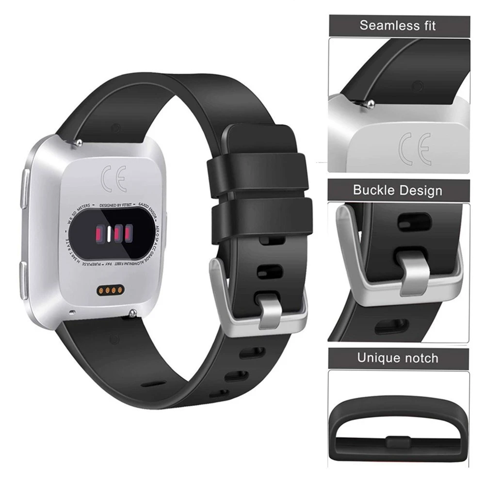 Duszake Replacement Strap For Fitbit Versa/Versa Lite Band Soft Silicone Waterproof Wrist Bracelet Strap For Fitbit Versa Band