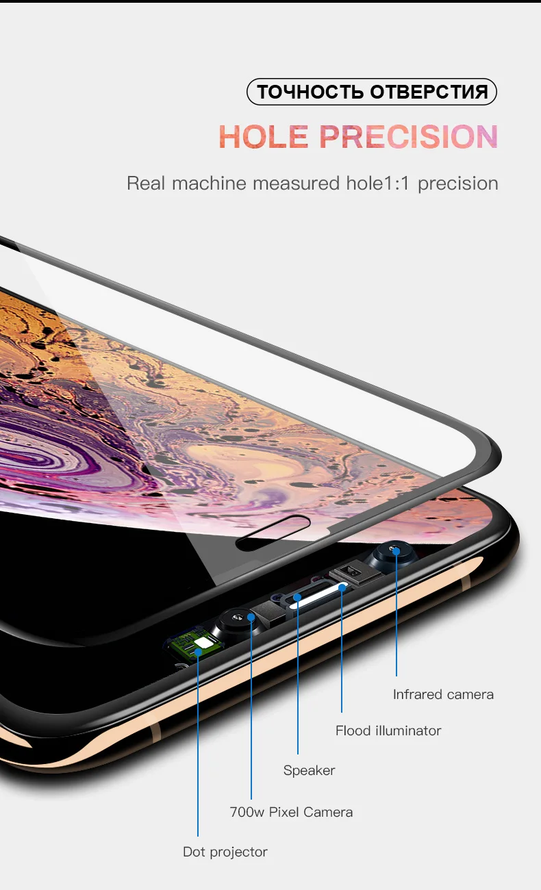 ESVNE, новинка, 10D, закаленное стекло для iphone X, XS, защита экрана, защитное стекло на iphone XR, XS MAX, пленка, изогнутый край, полное покрытие, 9H