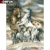 homfun full squareround drill 5d diy diamond painting animal horse embroidery cross stitch 5d home decor gift a08824