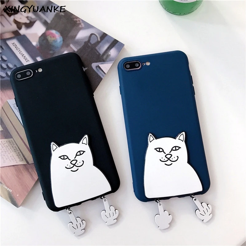 XINGYUANKE 3D мультфильм чехол для huawei P8 Lite 2017 Cute средний палец кошка Coque Honor 8 на Чехол
