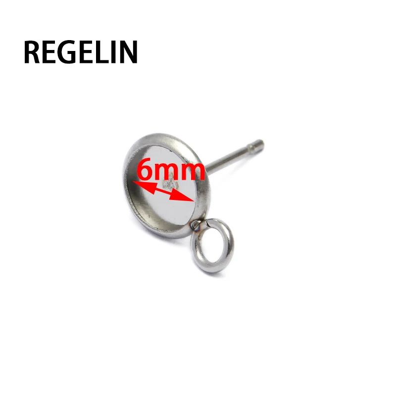 REGELIN DIY серьги из нержавеющей стали 6/8/10/12/14/16/18/20 мм основа кабошона пустые