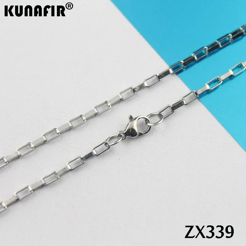 Цепочка Из Нержавеющей Стали длиной 14 38 дюймов 2 5 мм 20 шт.|box chain|chain stainlessstainless steel