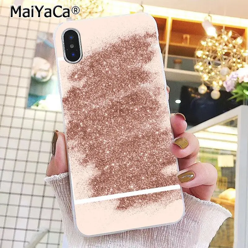 A15 Чехол для телефона MaiYaCa с золотыми розовыми блестками для iphone 11 Pro 11Pro Max 8 7 6 6S Plus 5 5S SE XR X XS MAX - Цвет: A15