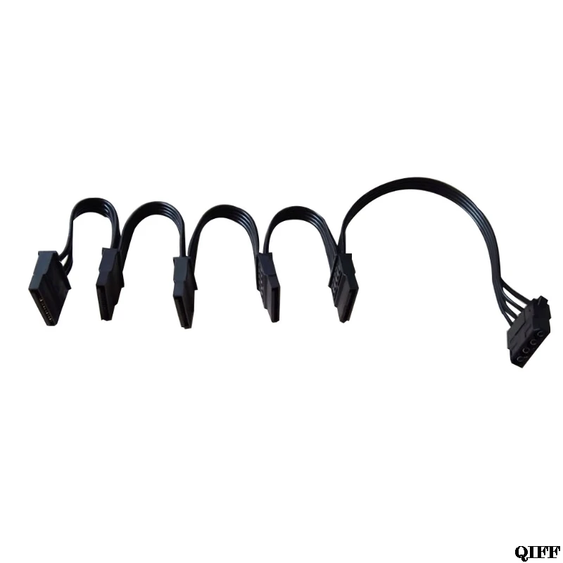 Прямая поставка и оптовая продажа ATX 4 контактный IDE Molex до 5 SATA Serial ATA кабель
