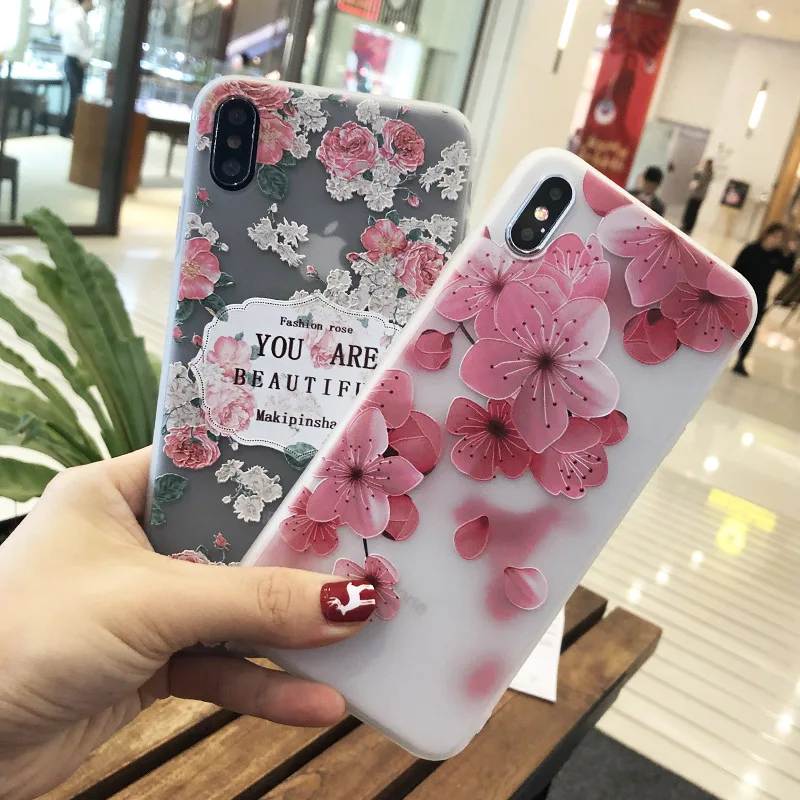 Силиконовый чехол для телефона с объемным цветком Xiaomi Redmi Note 5 A 4X Mi 9 8 6x 5x мягкий из