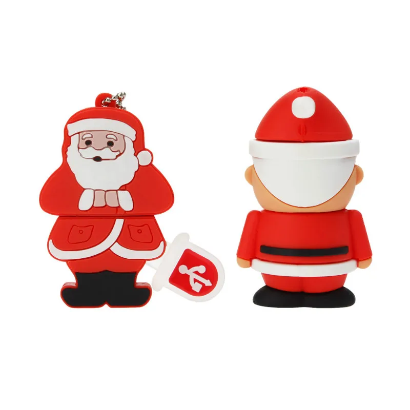 USB флэш-накопитель 64 ГБ 128 ГБ USB 2,0 накопитель 32 Гб мультфильм снеговики, елки подарки 4 ГБ 8 ГБ 16 ГБ Мини Санта Клаус флешка