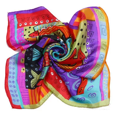 ZS504501 LING/ шелковые шарф, мода платки и шарфы женщине,multi scarf necklace,53* 53CM XF1049 - Цвет: ZS504501