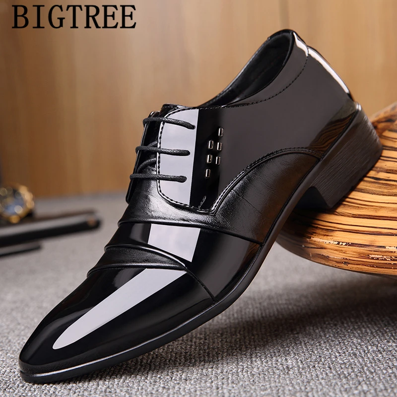 Mens Oxford Dress Shoes Patent Leather For Men Coiffeur Wedding Formal Luxury Brand Zapatos Italianos Vestir | Обувь