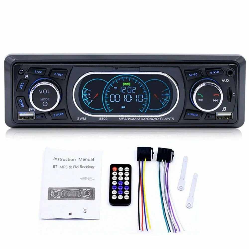 1 Din стерео аудио Bluetooth автомобильный Кассетный плеер 8809 автомобильное радио